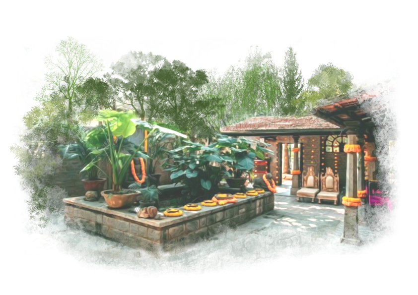 Illustration of Villa Courtyard at The Tamarind Tree